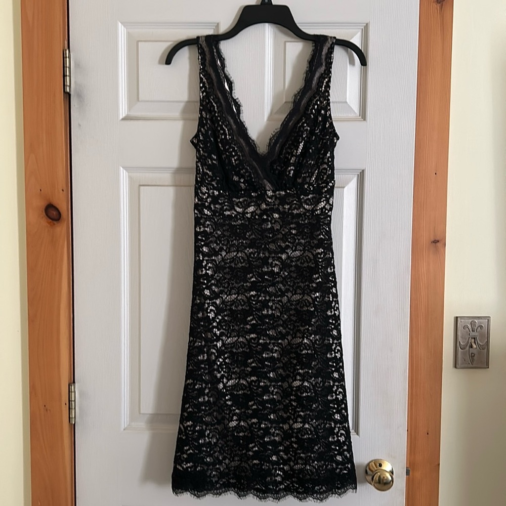 WHBM black& cream  lace dress- Like NEW
